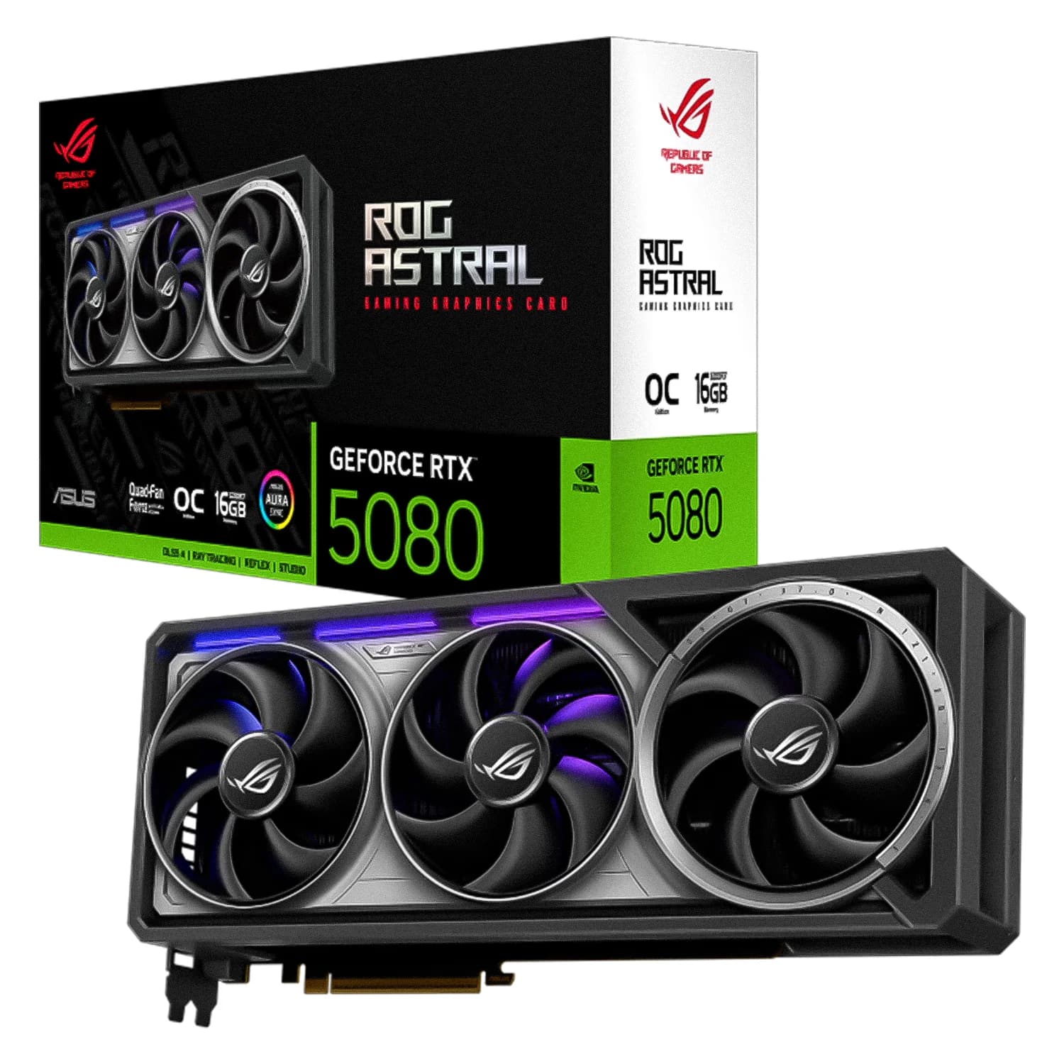 NVIDIA Placa de Vídeo Asus Rog Astral NVIDIA GeForce RTX-5080 16GB GDDR7 - ROG-ASTRAL-RTX5080-O16G-GAMING