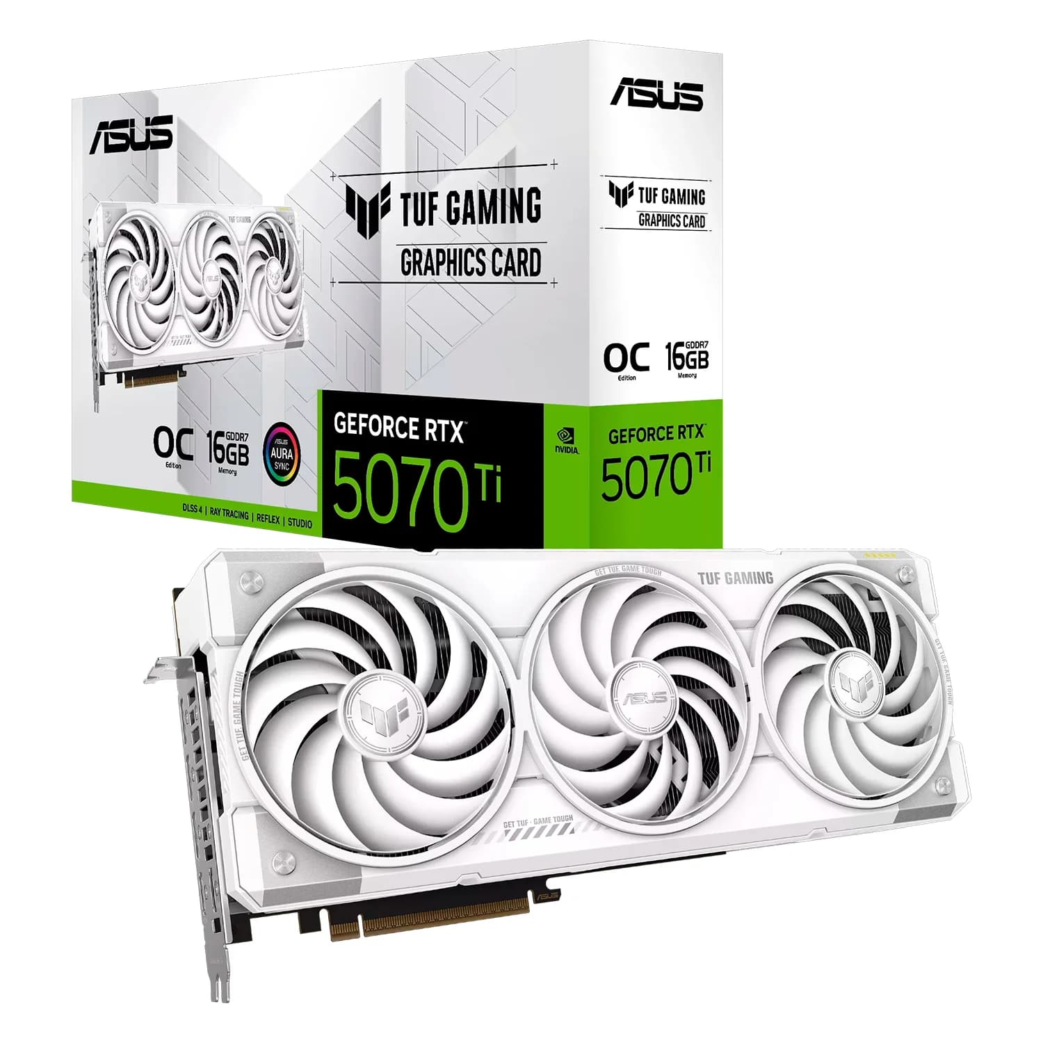 NVIDIA Placa de Vídeo Asus TUF Gaming White NVIDIA GeForce RTX-5070Ti 16GB GDDR7 - TUF-RTX5070TI-O16G-WHITE
