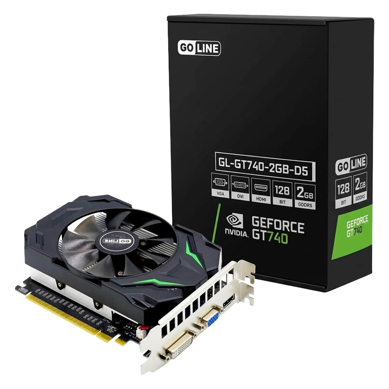 NVIDIA Placa de Vídeo Goline NVIDIA GeForce GT-740 4GB GDDR5 - GL-GT740-4GB-D5 (1 Ano de Garantia)