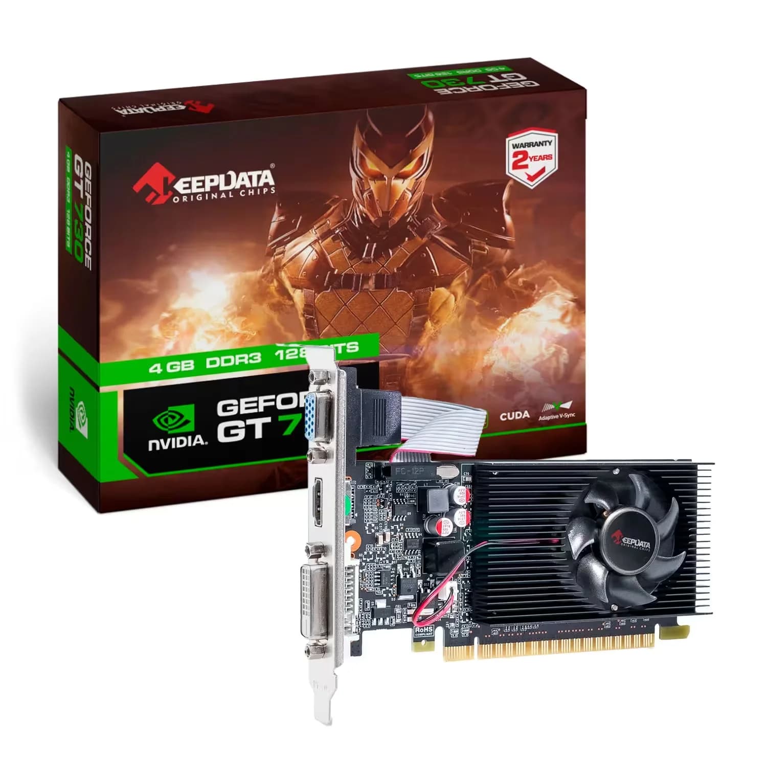 NVIDIA Placa de Vídeo Keepdata GEF GT730 NVIDIA GeForce GT730 4GB DDR3