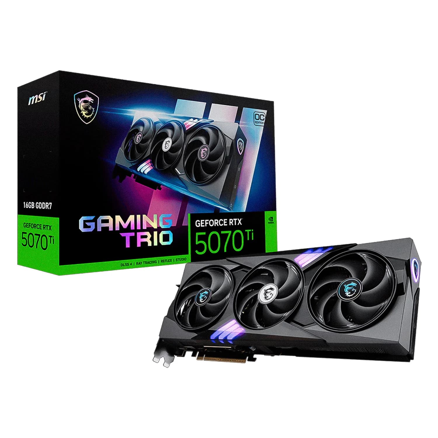 NVIDIA Placa de Vídeo MSI Gaming Trio OC NVIDIA GeForce RTX-5070Ti 16GB GDDR7 - 912-V531
