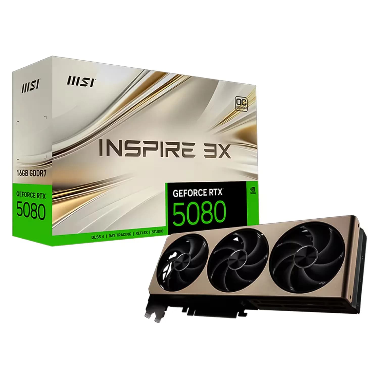 NVIDIA Placa de Vídeo MSI Inspire 3X OC NVIDIA GeForce RTX 5080 16GB GDDR7 - 912-V531