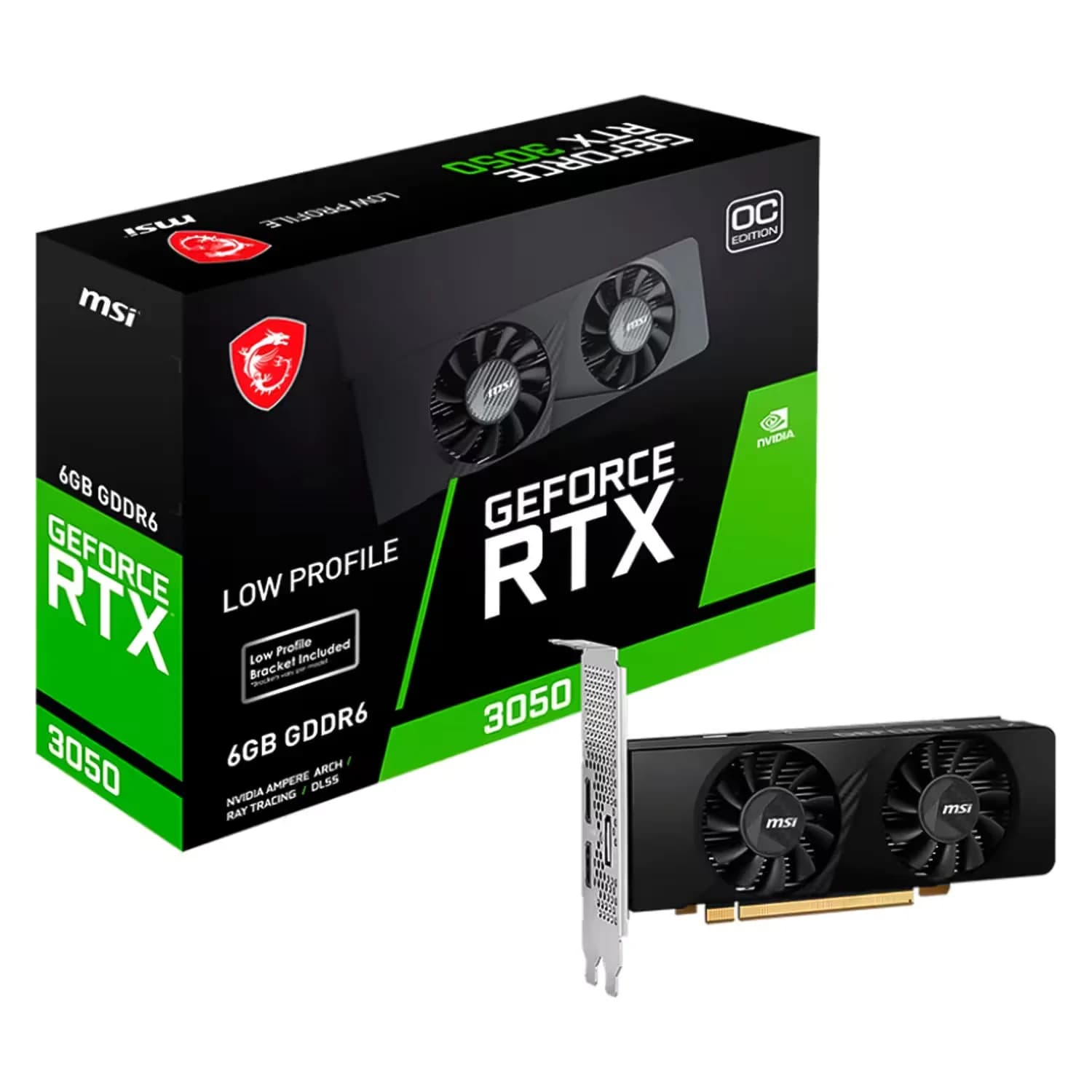 NVIDIA Placa de Vídeo MSI LP OC NVIDIA GeForce RTX-3050 6GB GDDR6 - 912-V812-023