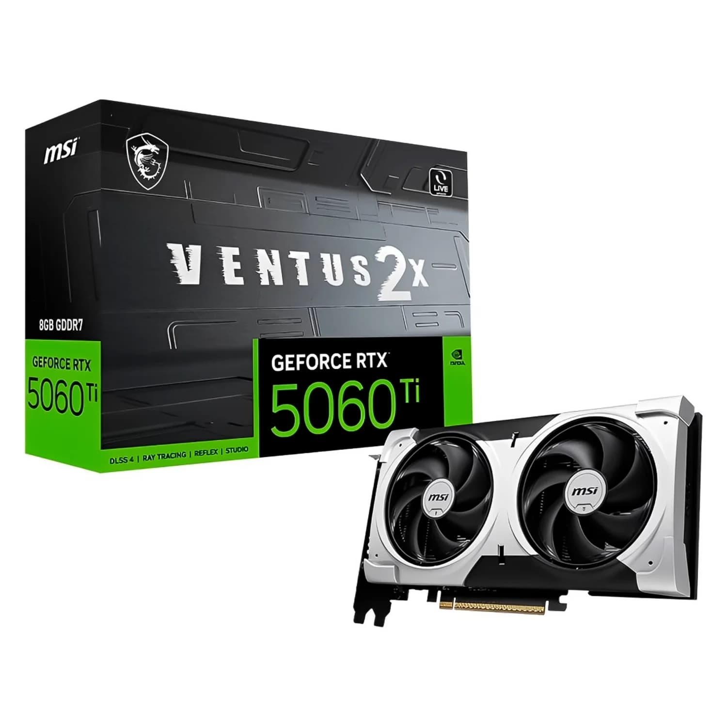 NVIDIA Placa de Vídeo MSI MSI Ventus 2X OC Plus NVIDIA GeForce RTX-5060Ti 8GB GDDR7 - 912-V536