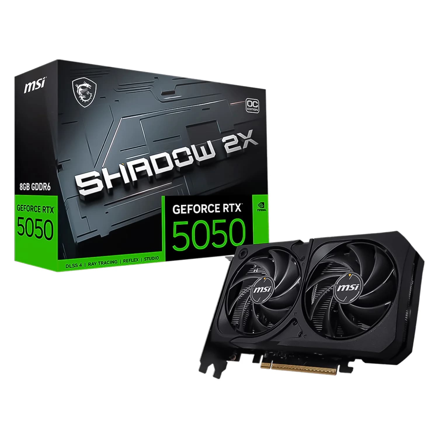 NVIDIA Placa de Vídeo MSI Shadow 2X OC NVIDIA GeForce RTX-5050 8GB GDDR6 - 912-V538