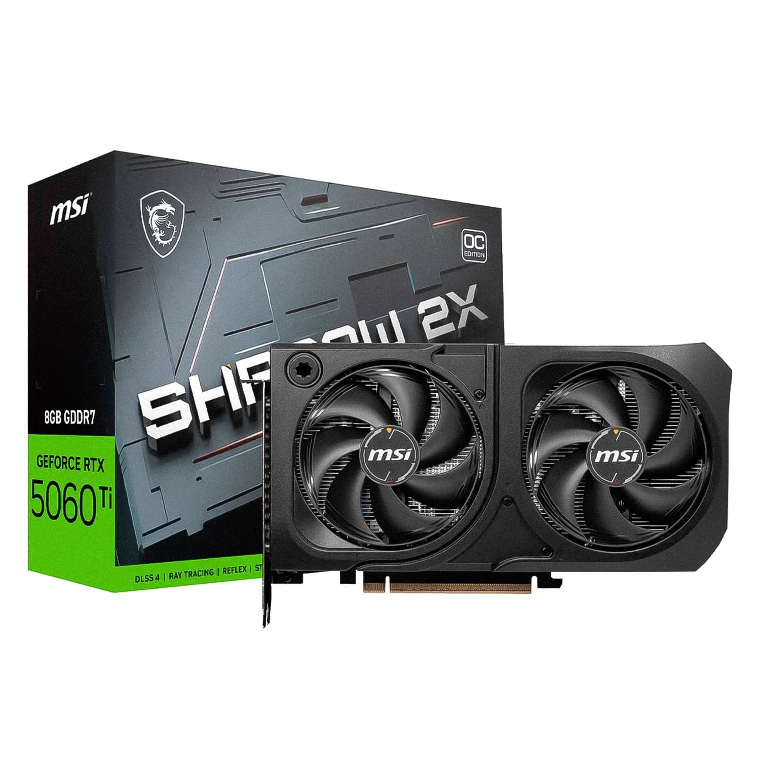 NVIDIA Placa de Vídeo MSI Shadow 2X OC Plus NVIDIA GeForce RTX-5060Ti 8GB GDDR7 - 912-V536