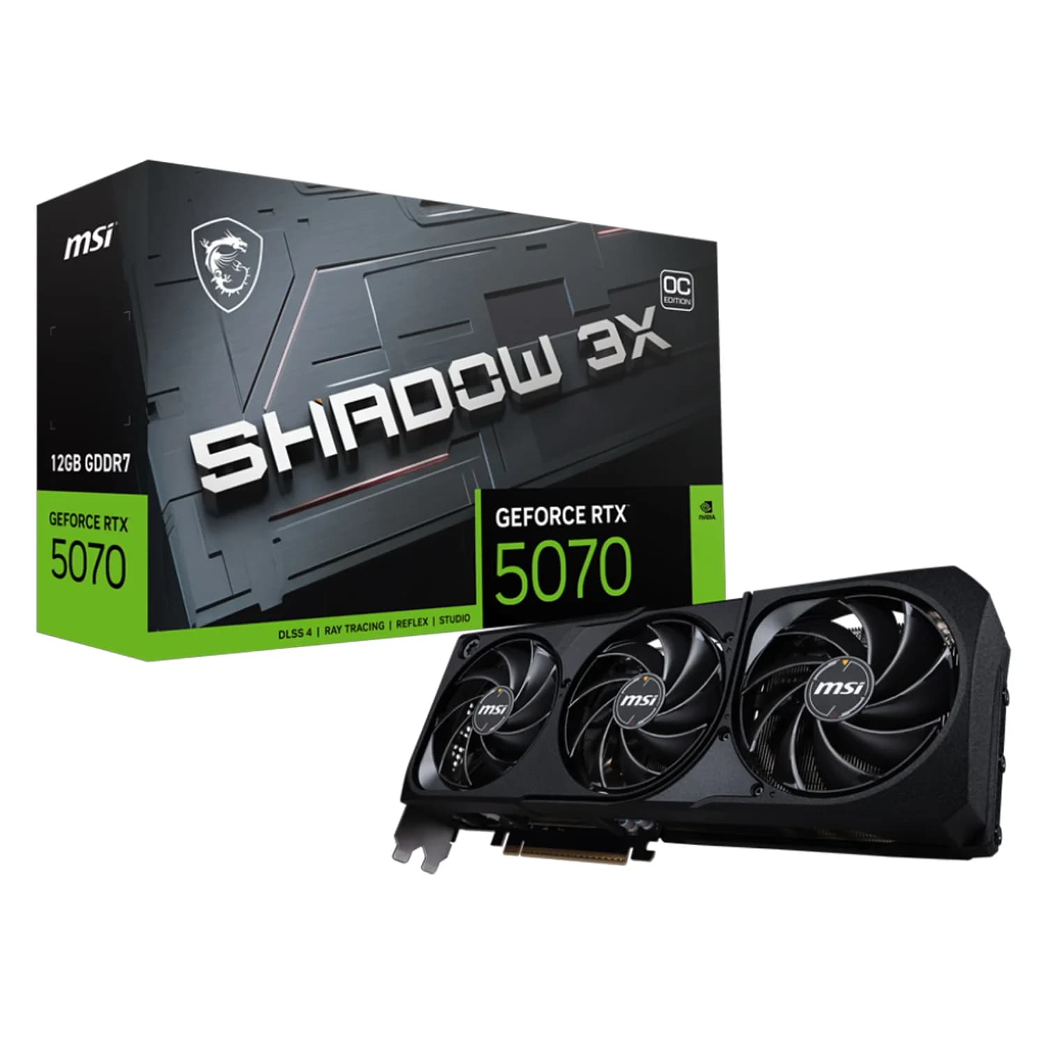 NVIDIA Placa de Vídeo MSI Shadow 3X OC NVIDIA GeForce RTX-5070 12GB GDDR7 - 912-V532