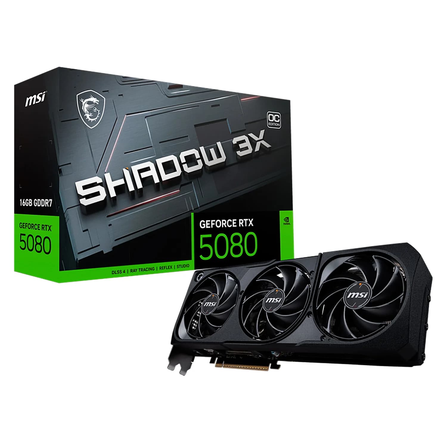 NVIDIA Placa de Vídeo MSI Shadow 3X OC NVIDIA GeForce RTX 5080 16GB GDDR7 - 912-V531