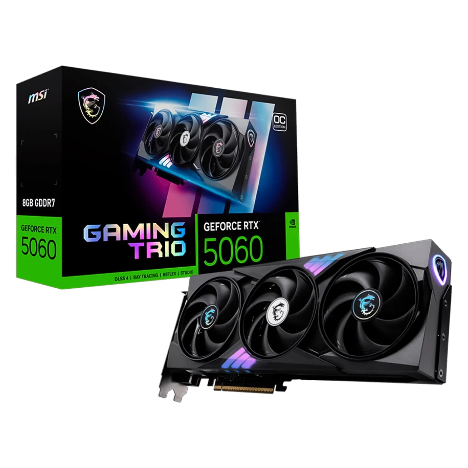 NVIDIA Placa de Vídeo MSI Trio OC NVIDIA GeForce RTX 5060 8GB GDDR7 - 912-V537
