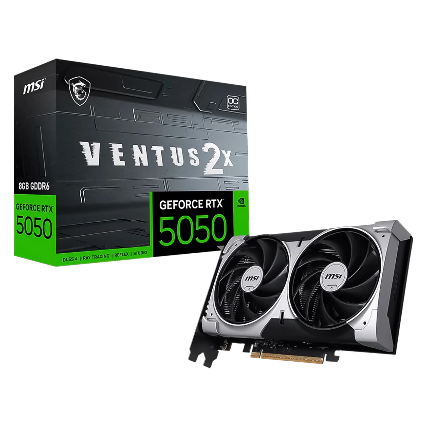 NVIDIA Placa de Vídeo MSI Ventus 2X OC NVIDIA GeForce RTX-5050 8GB GDDR6 - 912-V538