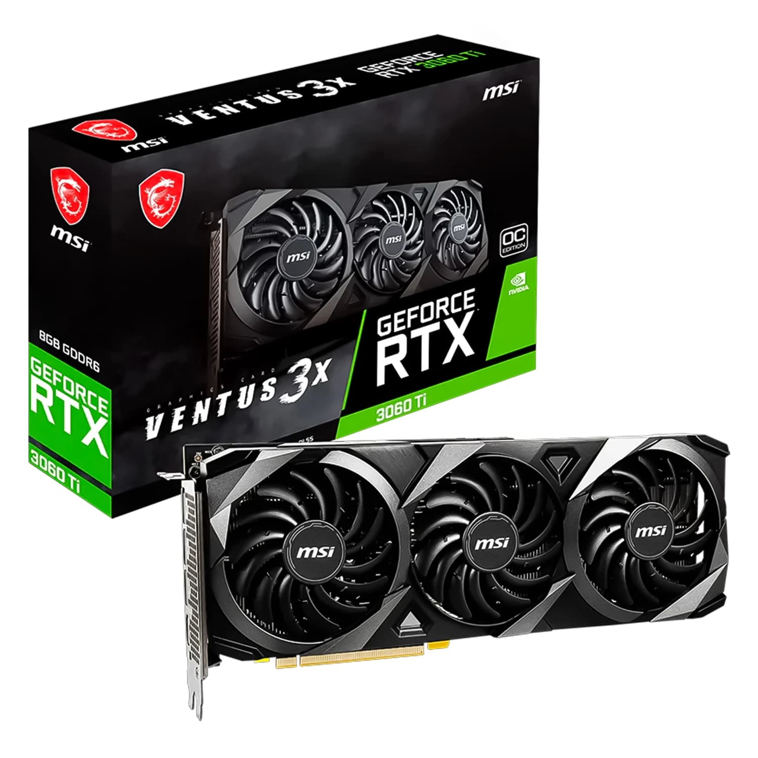 NVIDIA Placa de Vídeo MSI Ventus 3X OC NVIDIA GeForce RTX-5060Ti 8GB GDDR7 - 912-V812-099
