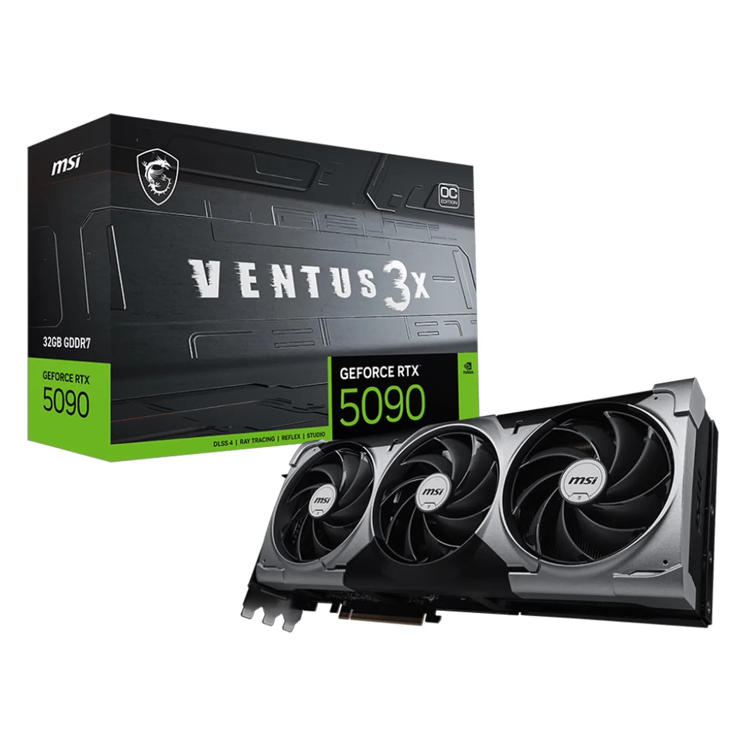 NVIDIA Placa de Vídeo MSI Ventus 3X OC NVIDIA GeForce RTX 5090 32GB GDDR7 - 912-V530