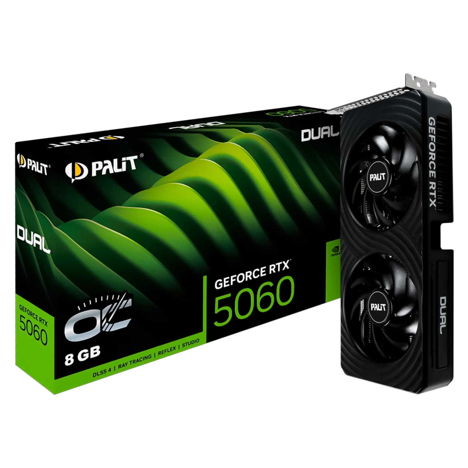 NVIDIA Placa de Vídeo Palit Dual OC NVIDIA GeForce RTX-5060 8GB GDDR7 - NE75060S19P1-GB2063D