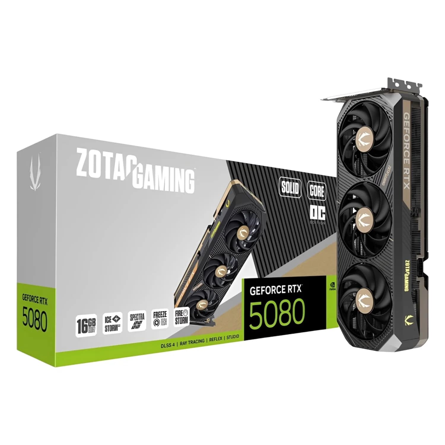 NVIDIA Placa de Vídeo Zotac Solid Core OC Gaming NVIDIA GeForce RTX-5080 16GB GDDR7 - ZT-B50800J2-10P