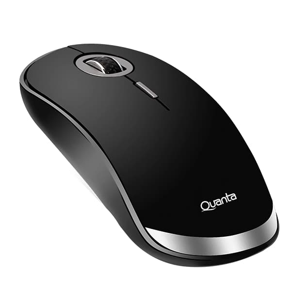 Quanta Mouse Sem Fio Quanta QTMS20 até 1.600 DPI - Preto Prata