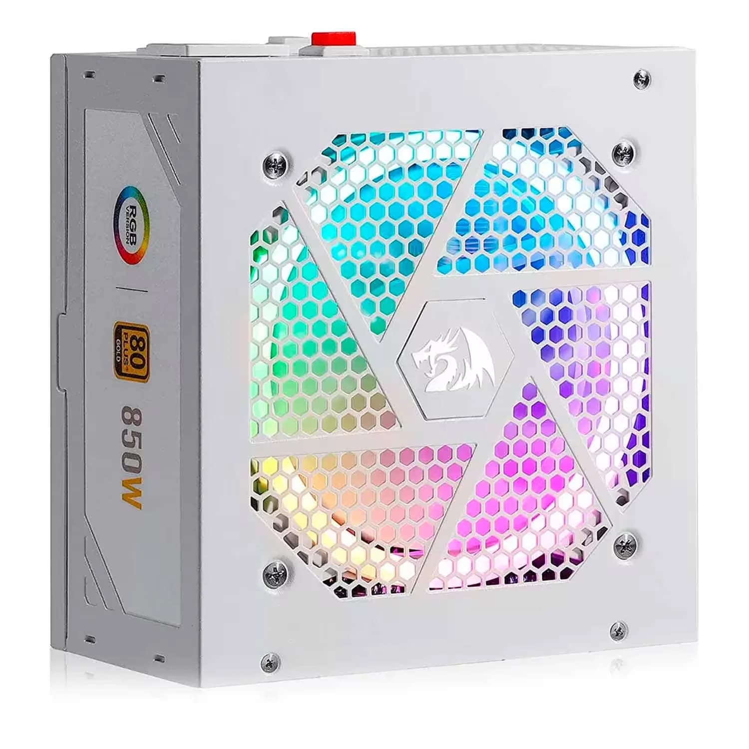 Redragon Fonte Redragon RGPS GC-PS007W-1 ATX 850W 80 Plus Gold PFC Ativo Full Modular RGB - Branco