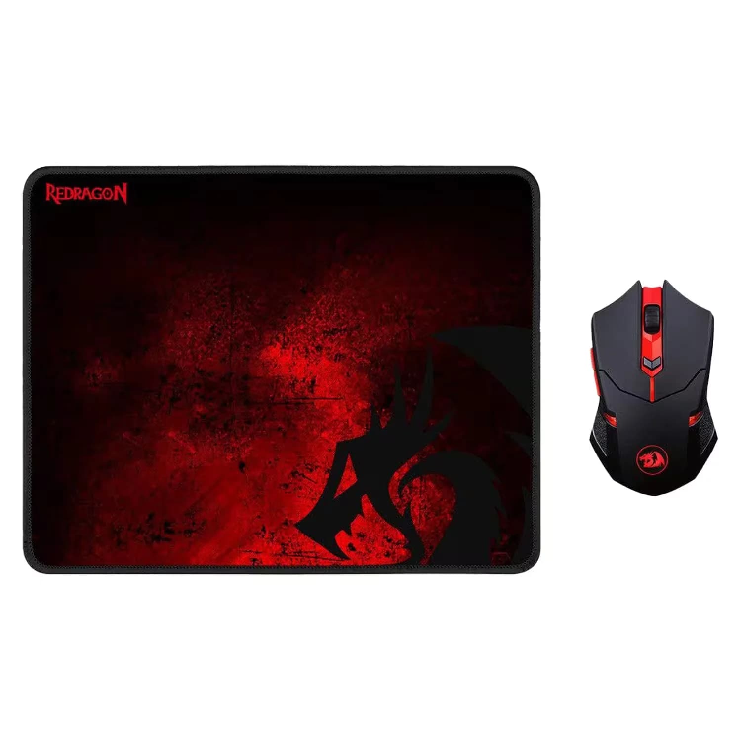 Redragon Kit Gamer Mouse Redragon M601WL-BA Sem Fio 24000 DPI + Mousepad - Preto