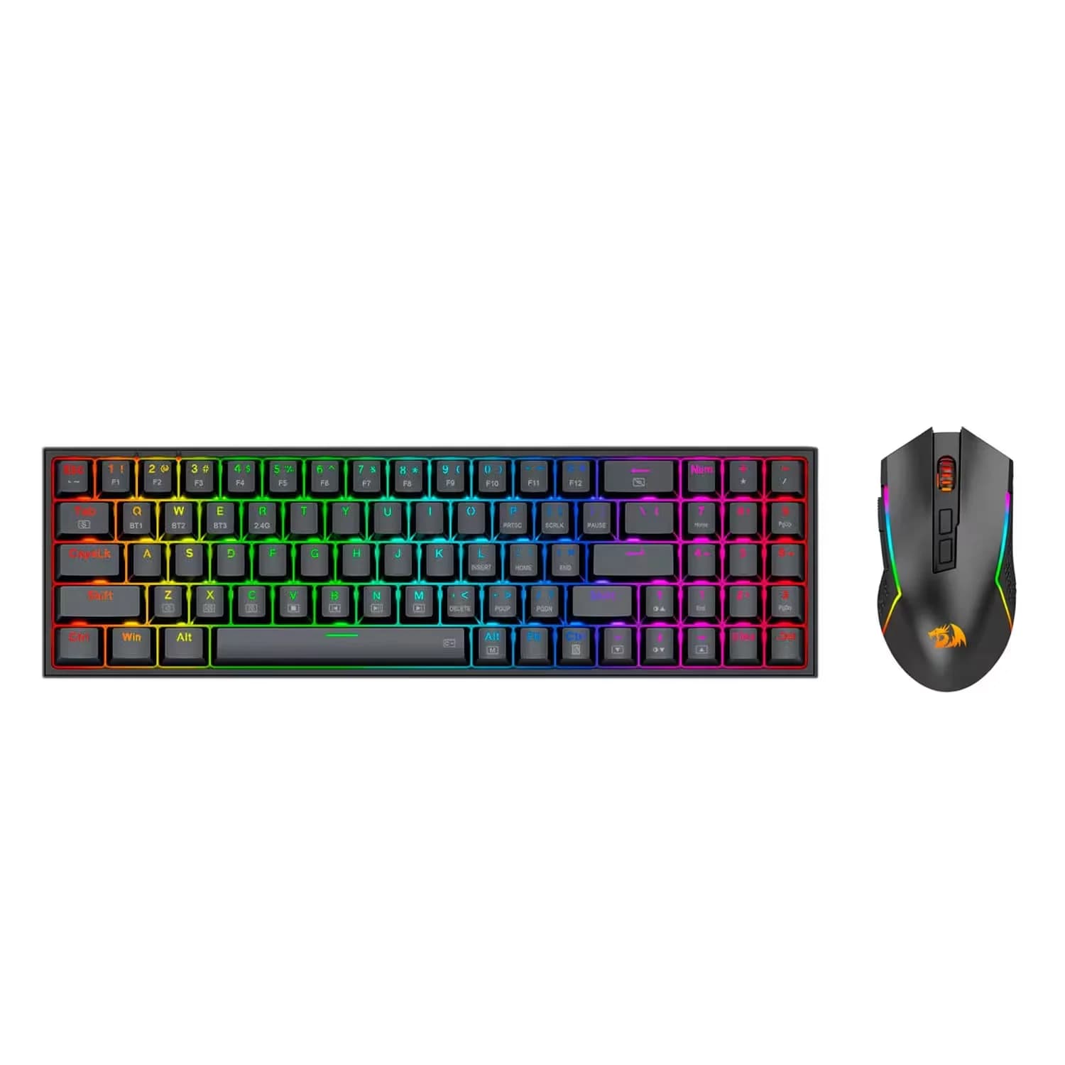 Redragon Kit Teclado e Mouse Redragon S136 Sem Fio RGB - Preto