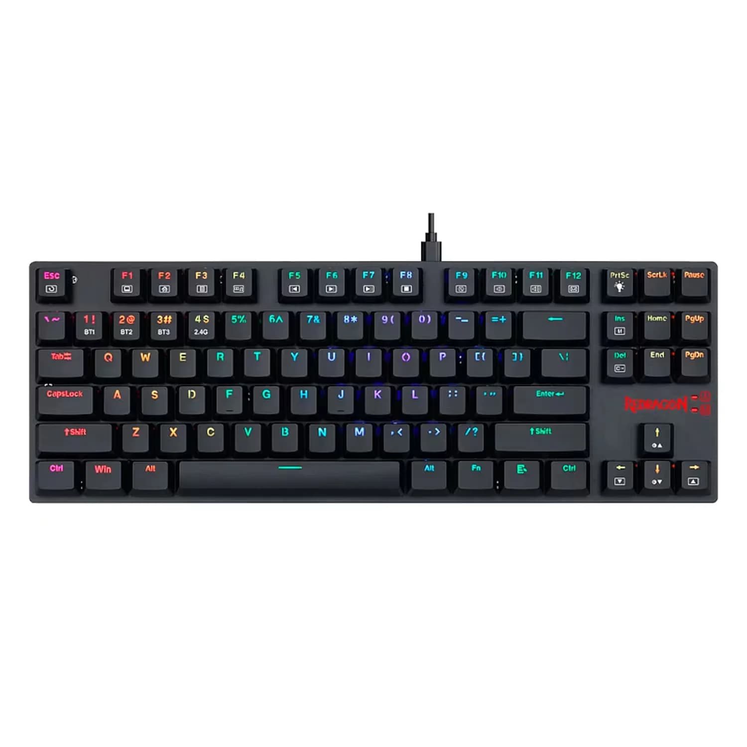 Redragon Teclado Gamer Redragon 607P-KBS APS Pro RGB TKL Sem Fio Bluetooth Wired Wireless - Preto