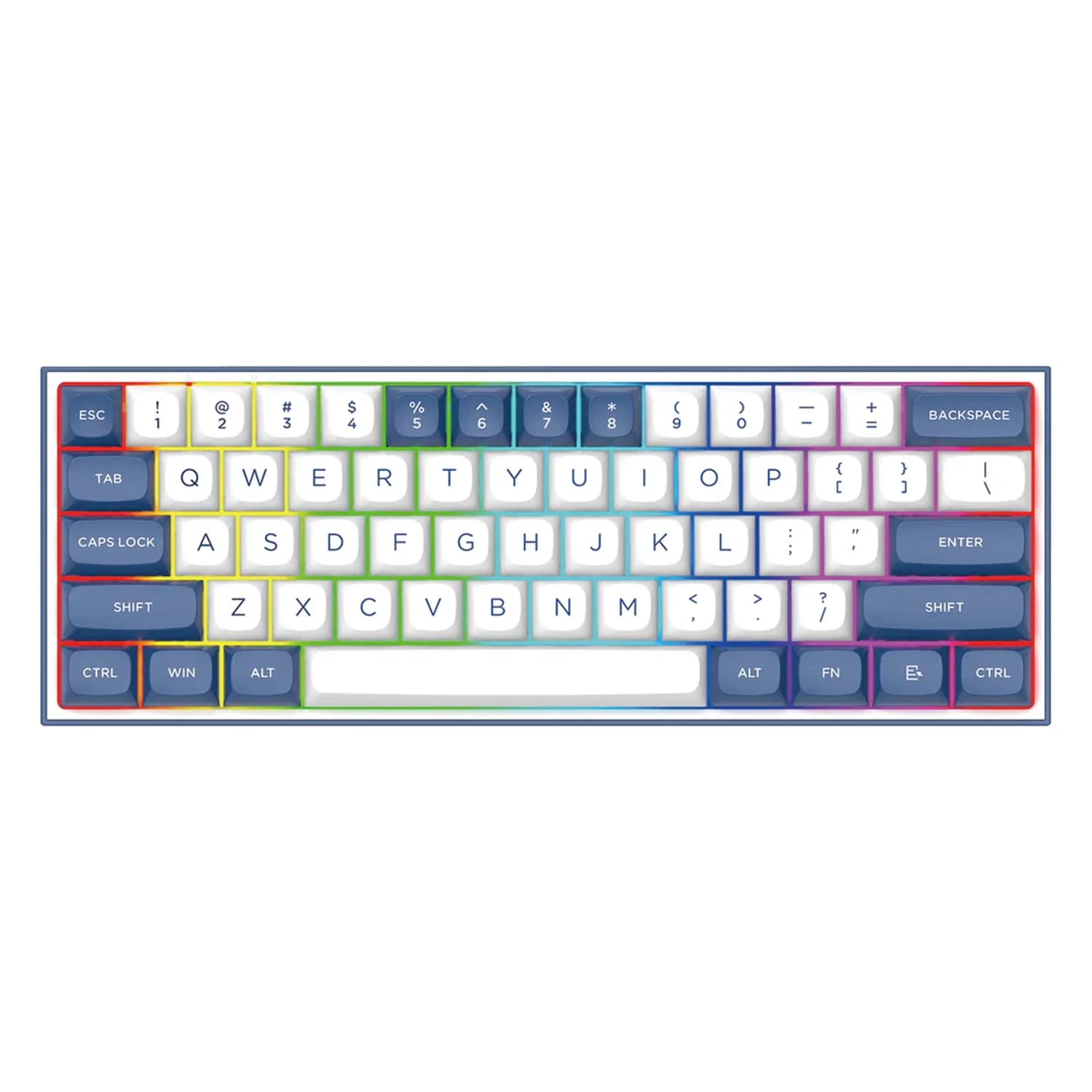 Redragon Teclado Gamer Redragon Alcor K717 Pro QMK RGB Layout 60% Sem Fio - Branco e Azul