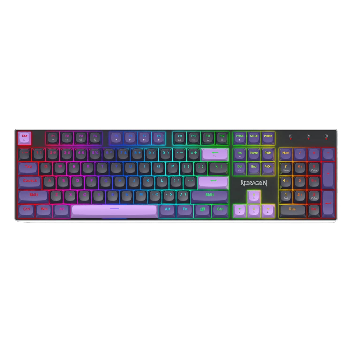 Redragon Teclado Gamer Redragon Dharma HE K556BP RGB USB-C - Preto e Roxo
