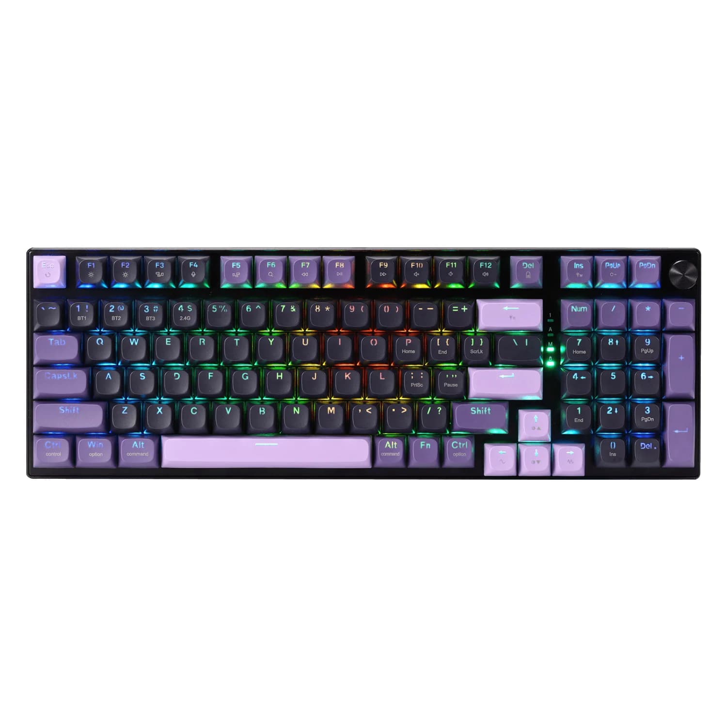 Redragon Teclado Gamer Redragon Dharma Pro K740BP RGB Sem Fio - Preto e Roxo
