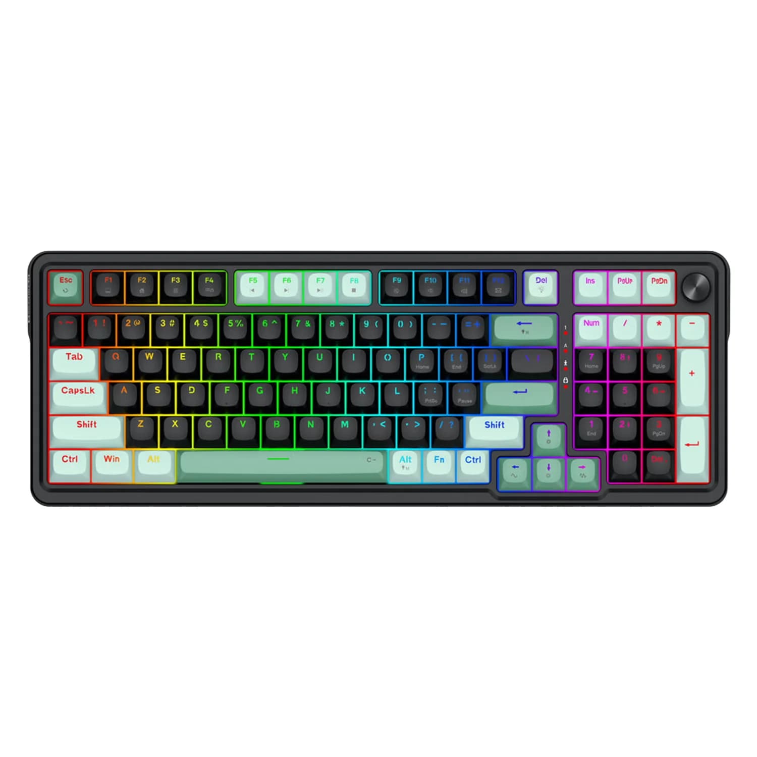Redragon Teclado Gamer Redragon Eisa Magnetic K686BG RGB USB-C - Preto e Verde