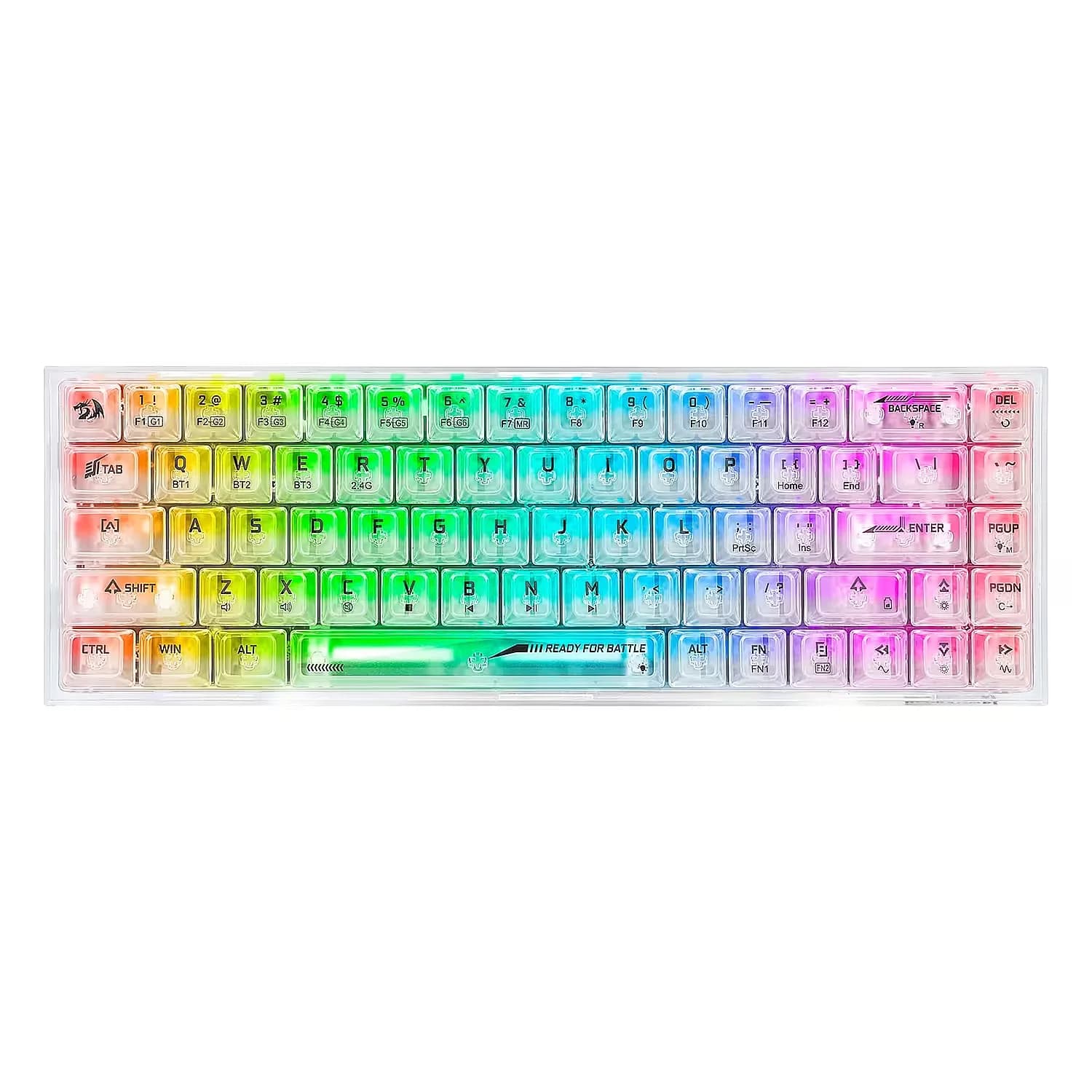 Redragon Teclado Gamer Redragon Fizz K617CT-RGB Switch Transparente Layout 60% - Transparente