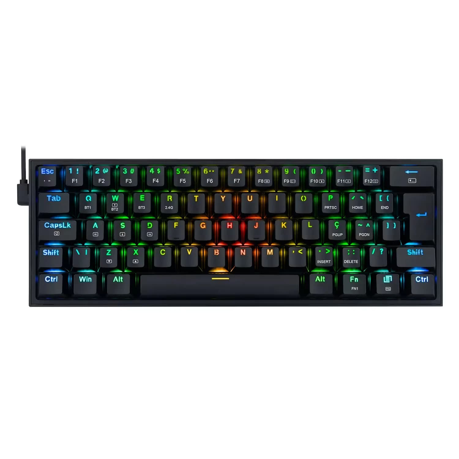 Redragon Teclado Gamer Redragon Fizz Pro K616-RGB-B Switch Red Sem Fio - Preto