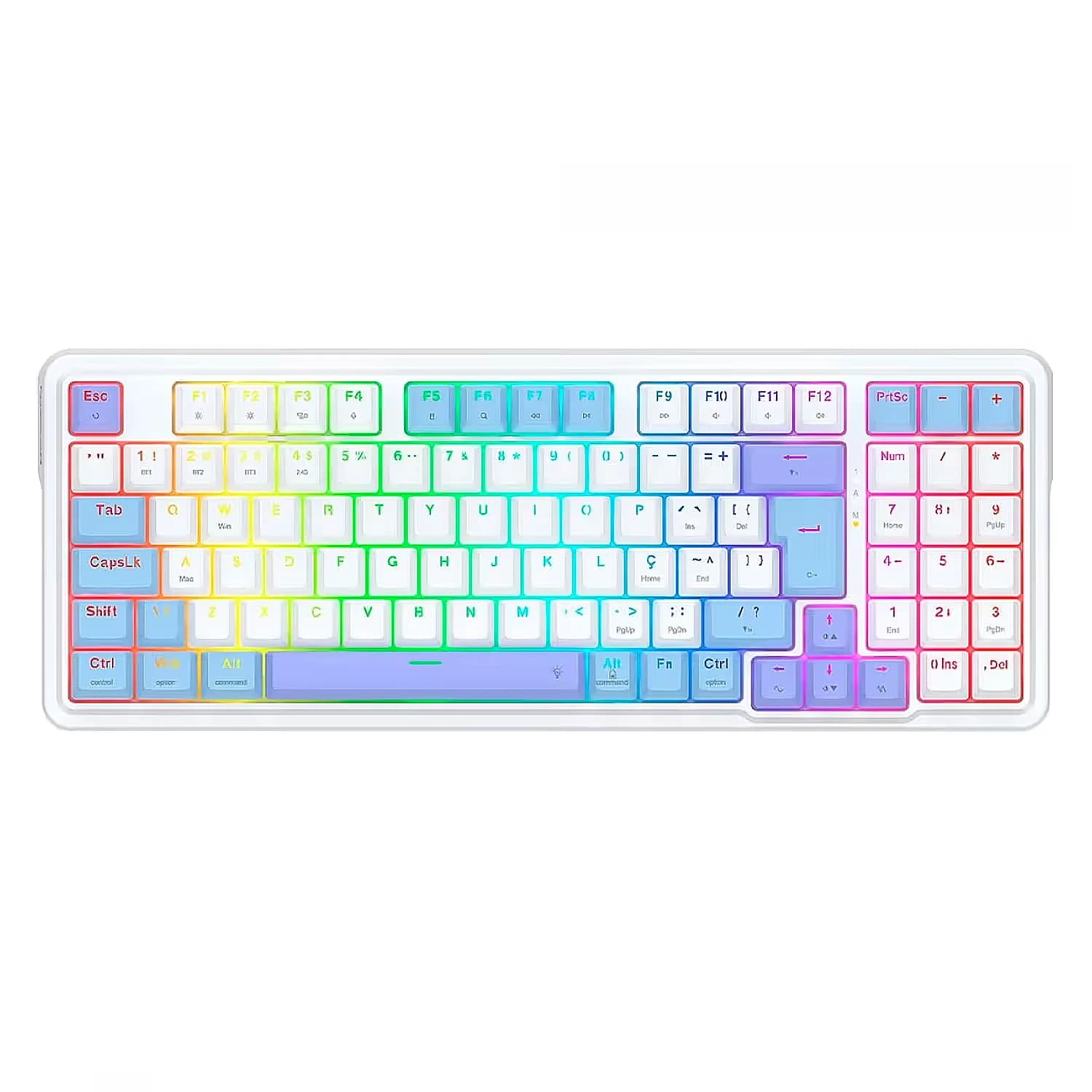 Redragon Teclado Gamer Redragon Gloria Pro K664WBP RGB Sem Fio - Branco