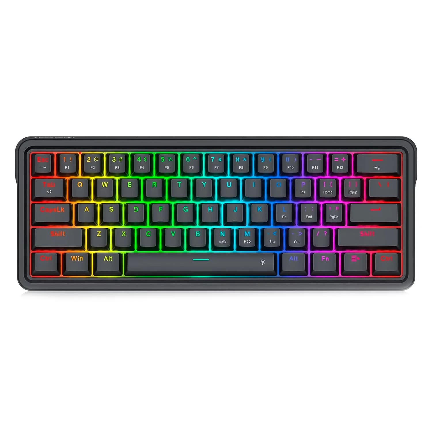Redragon Teclado Gamer Redragon Ironguard K722 RGB Layout 60% USB - Preto