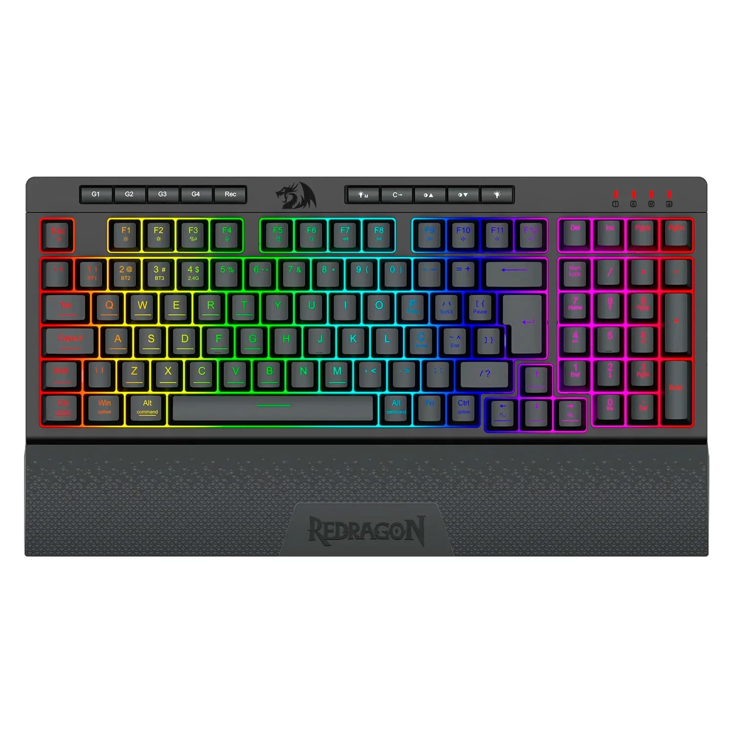 Redragon Teclado Gamer Redragon K515RGB Pro Shiva Pro 98 RGB Sem Fio Inglês - Preto