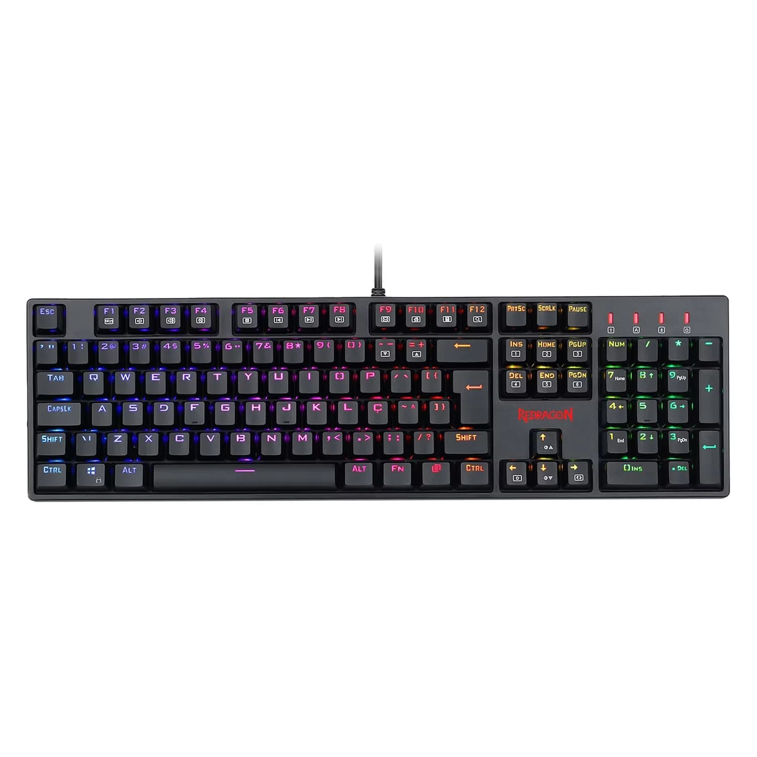Redragon Teclado Gamer Redragon K582RGB Surara Com Fio Inglês - Preto