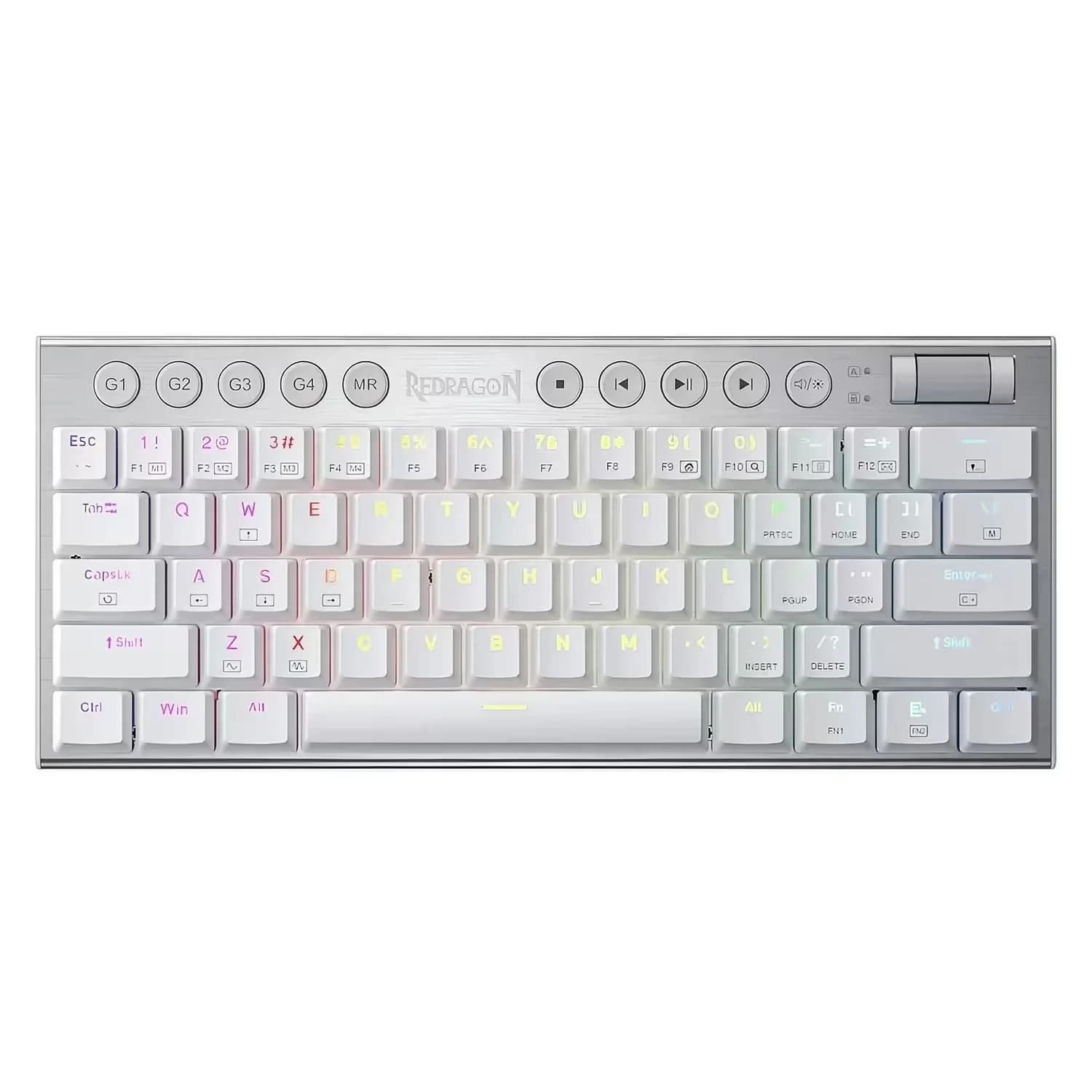 Redragon Teclado Gamer Redragon K632W-RGB Horus Mini com Fio - Branco