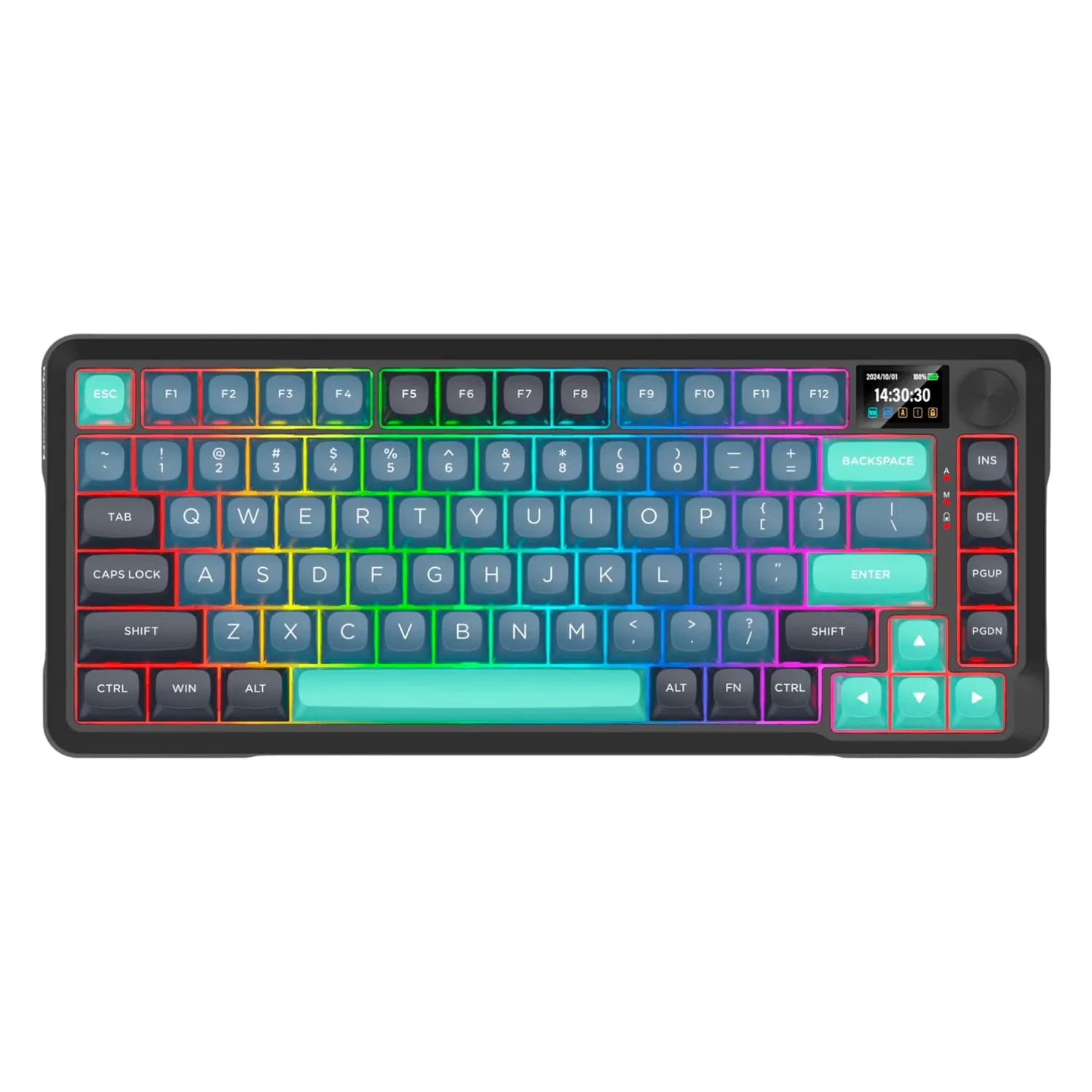 Redragon Teclado Gamer Redragon K724GBG RGB Pro Behemoth Pro Sem Fio Inglês - Preto