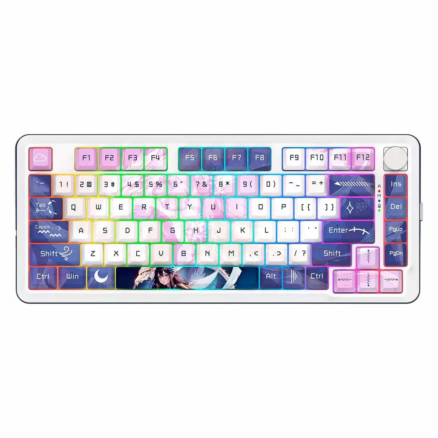 Redragon Teclado Gamer Redragon Pro Cyrus K681ACG RGB Switch Leopard Layout 75% Sem Fio - Branco