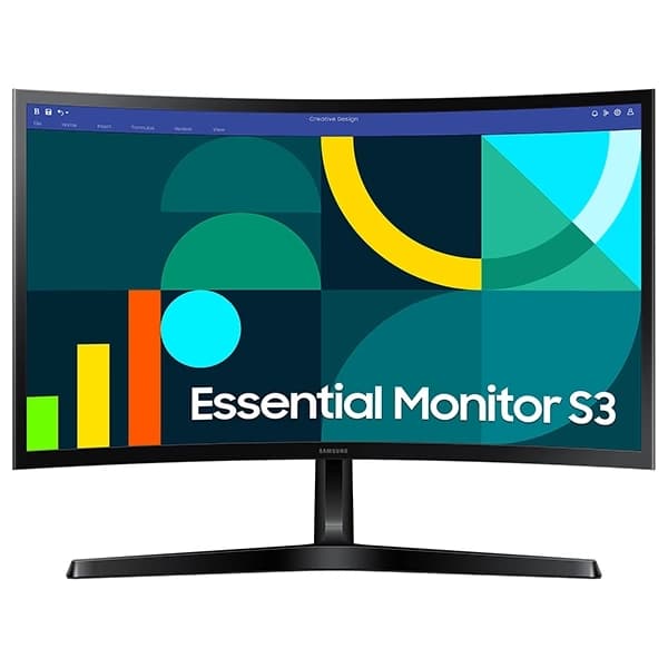 Acessório · Samsung Monitor Curvo Samsung Essential S3 LS24D366GAN de 24" Full HD 16:9 100Hz 4 ms GTR com HDMI D-Sub