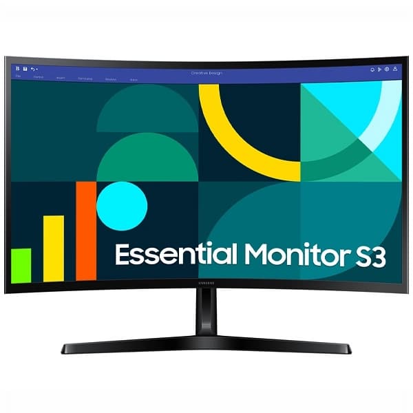 Acessório · Samsung Monitor Gamer Curvo Samsung Essential S3 LS27D366GANXZA de 27" Full HD 16:9 100Hz 4 ms GTR con HDMI D-Sub