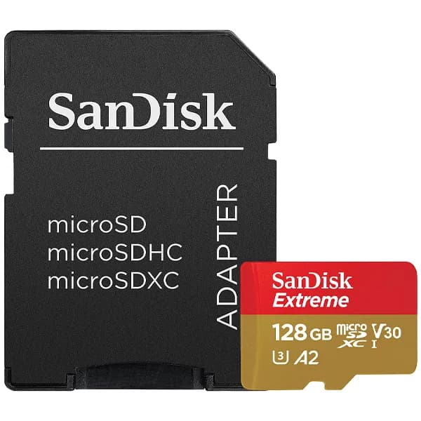 SanDisk Cartão de Memória Micro SD de 128GB SanDisk Extreme SDSQXA1-128G-GN6MA - Vermelho Dourado