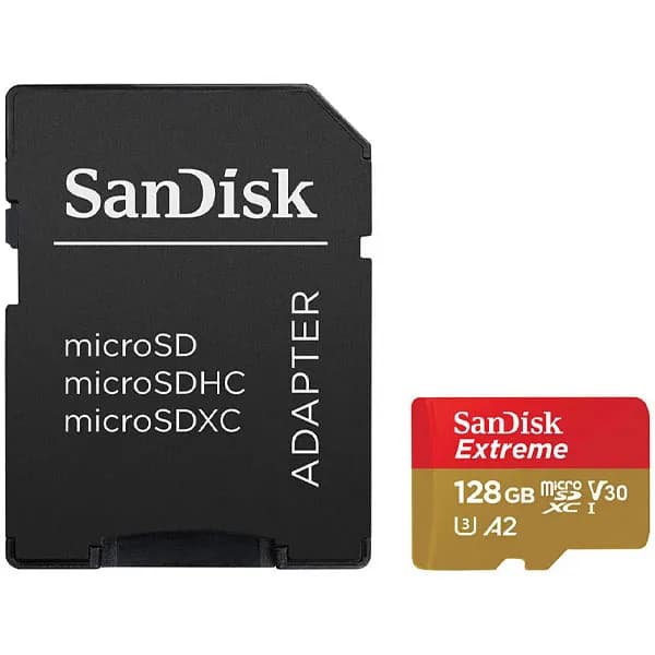 SanDisk Cartão de Memória Micro SD de 128GB SanDisk Extreme SDSQXAA-128G-GN6AA - Vermelho Dourado