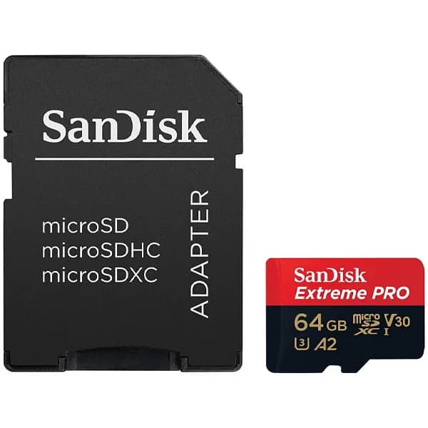 SanDisk Cartão de Memória Micro SD de 64GB SanDisk Extreme Pro SDSQXCU-064G-GN6MA - Vermelho Preto