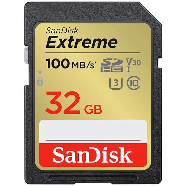 SanDisk Cartão de Memória SD de 32GB SanDisk Extreme SDSDXVT-032G-GNCIN - Preto