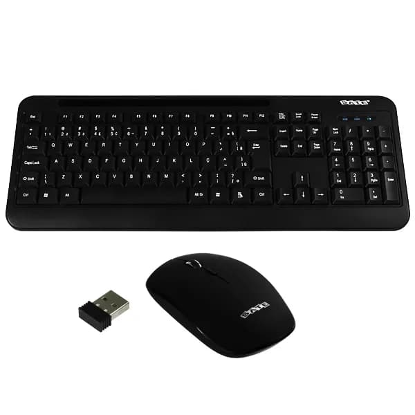 Satellite Kit Teclado Sem Fio Satellite AK-725G Português + Mouse 1.600 DPI- Preto