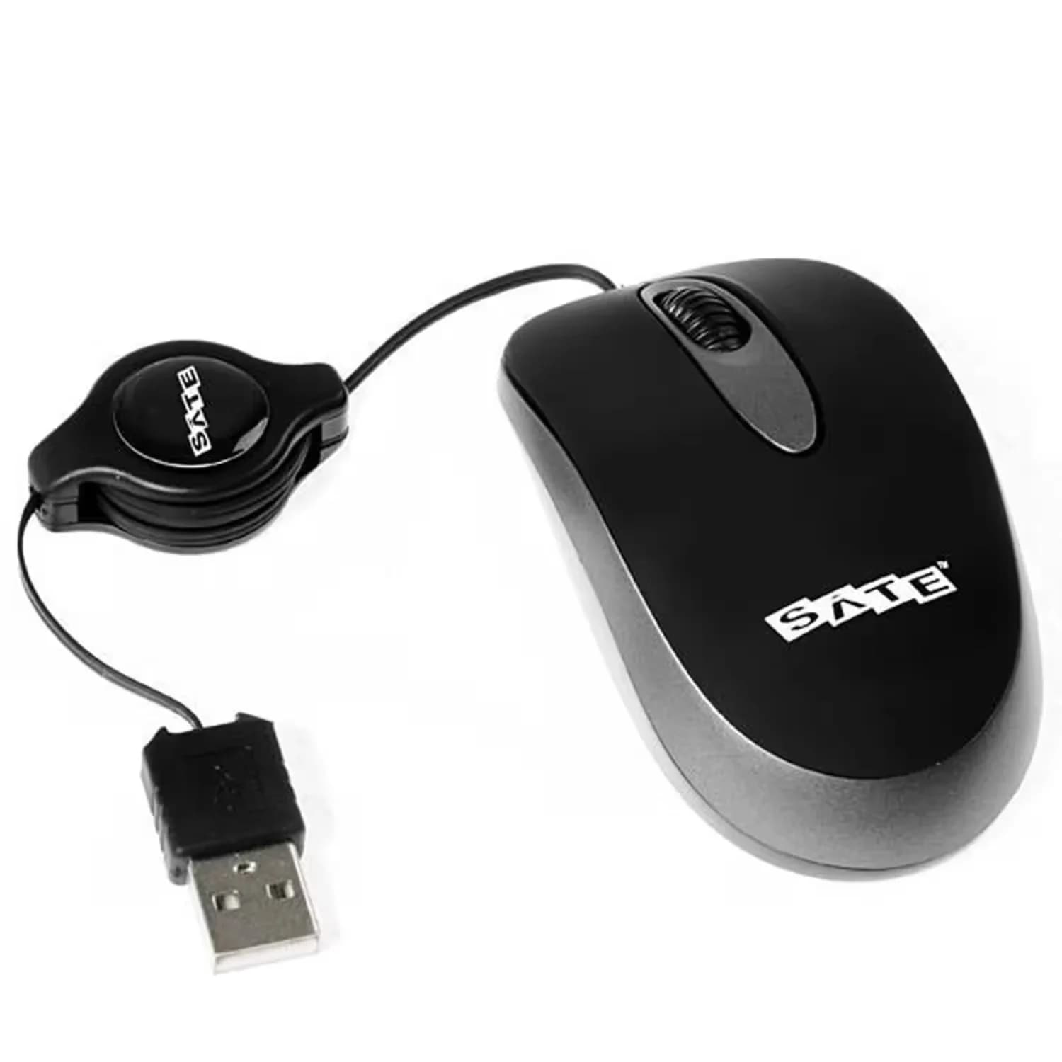 Satellite Mouse Satellite A-80 Retratil 1200 DPI USB - Preto