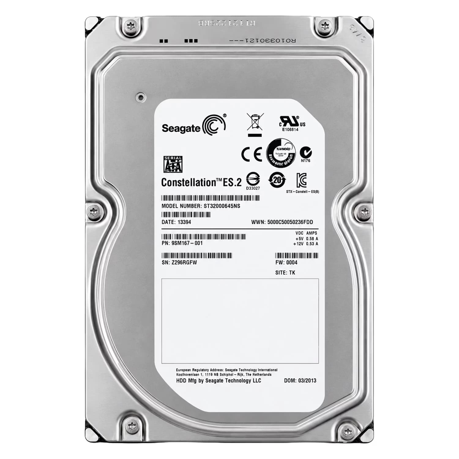 Acessório · Seagate HD Seagate Constellation ES.3 Pull 2TB 3.5" SATA 3 7200RPM - ST2000NM0033