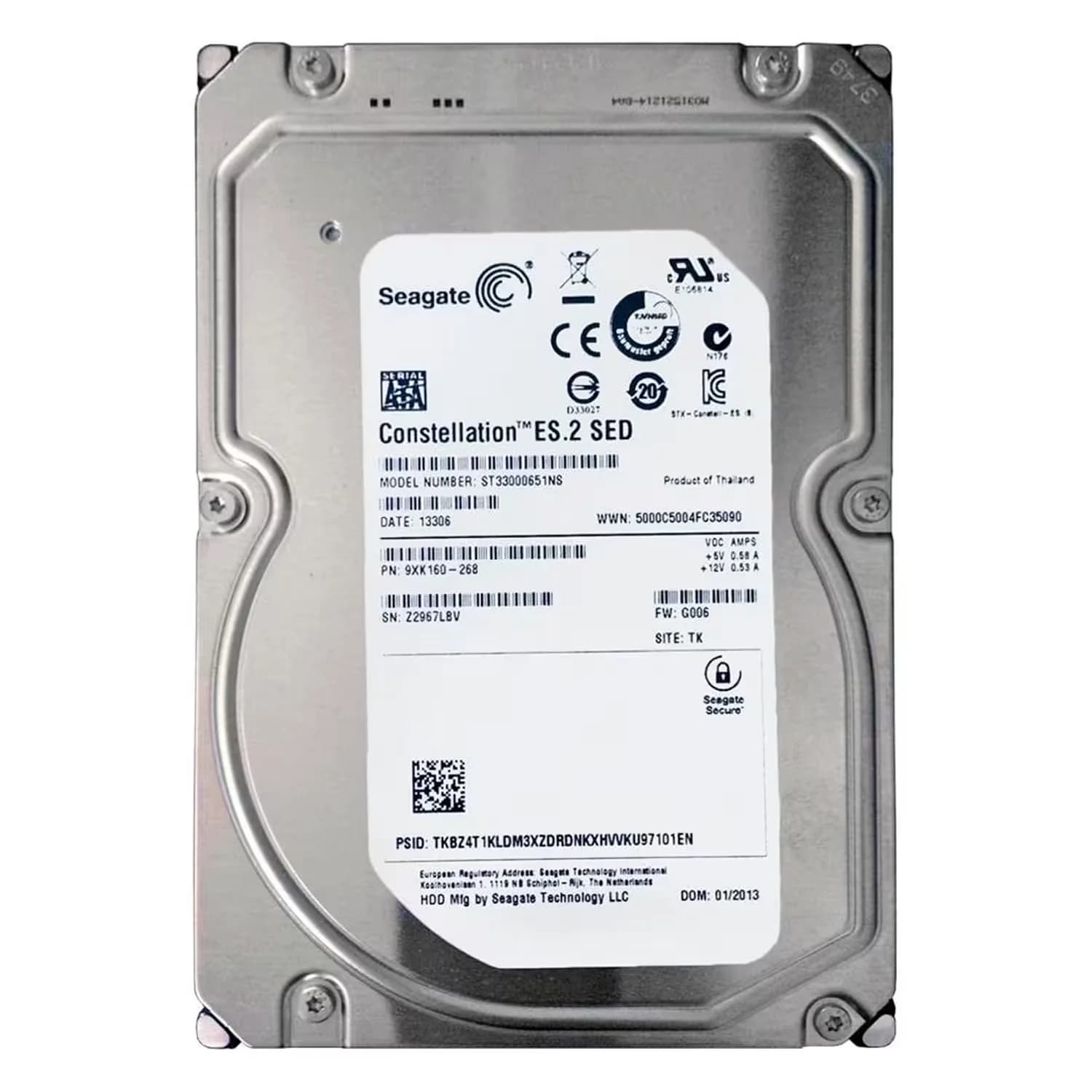 Acessório · Seagate HD Seagate Constellation Pull 3TB 3.5" SATA 3 7200RPM - ST33000651NS