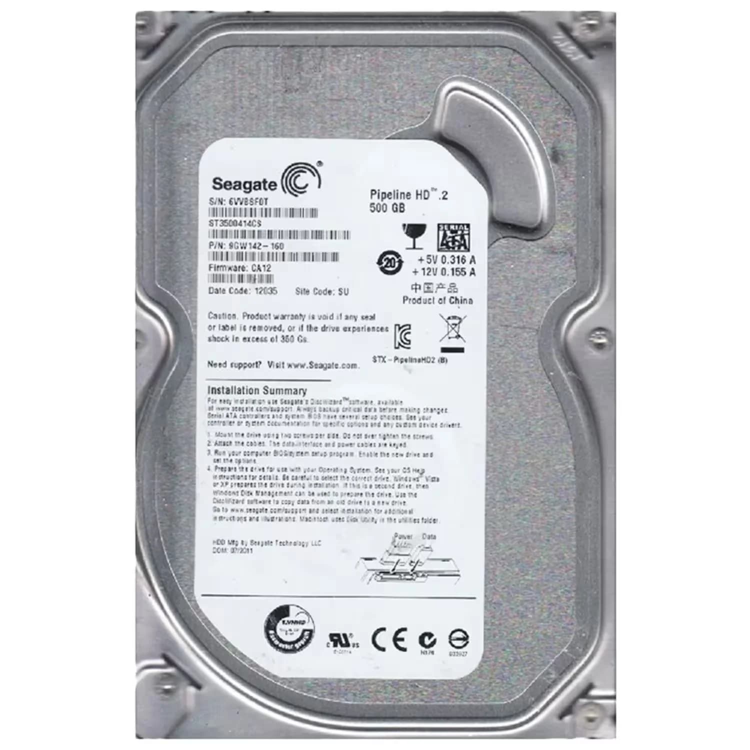 Acessório · Seagate HD Seagate Pepiline Pull 500GB 3.5" SATA 2 5900RPM - ST3500414CS