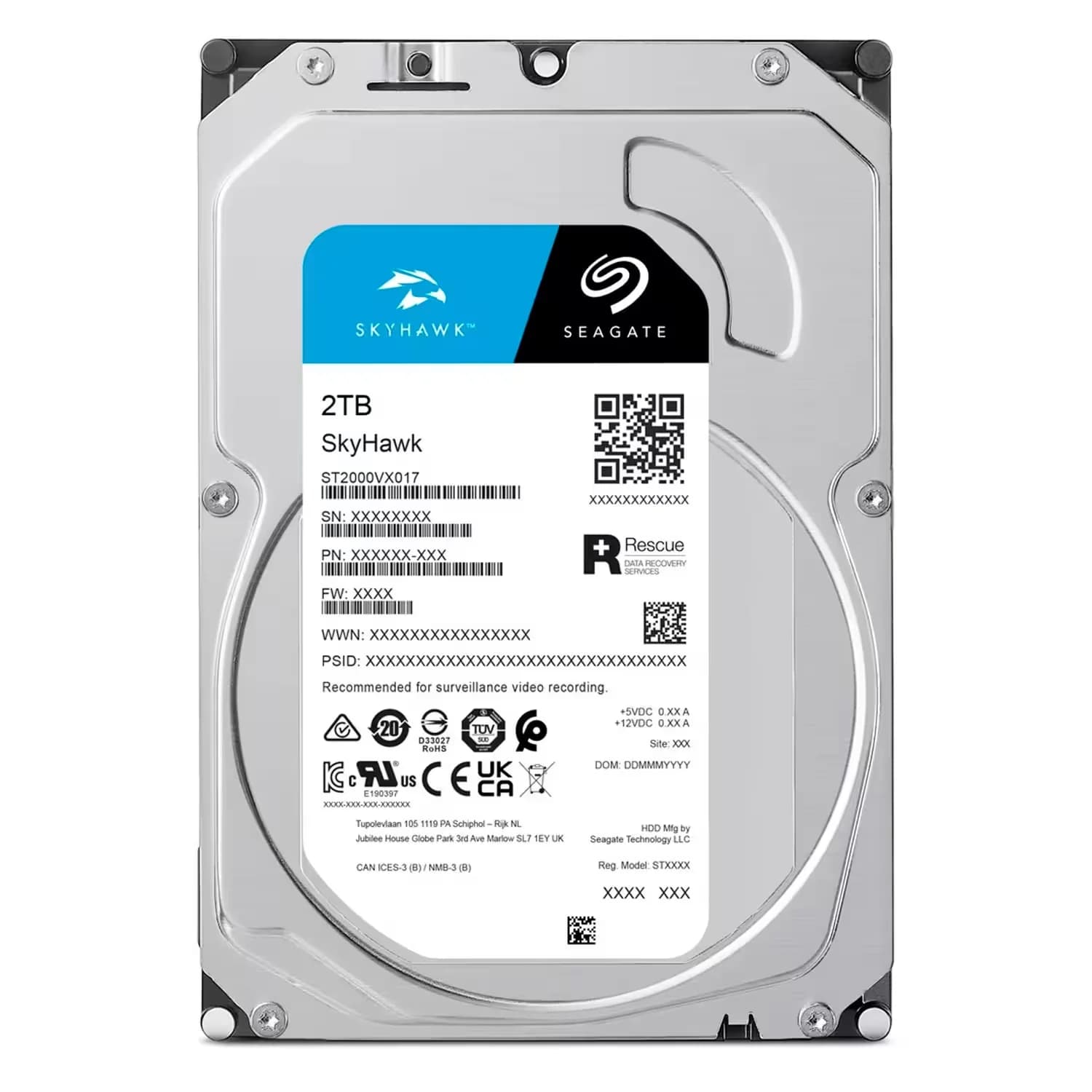 Acessório · Seagate HD Seagate SkyHawk Surveillance 2TB 3.5" SATA 3 5400RPM - ST2000VX017