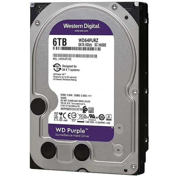 Acessório · Western Digital HD Interno Western Digital 6TB 3.5" Purple WD64PURZ 5700 rpm