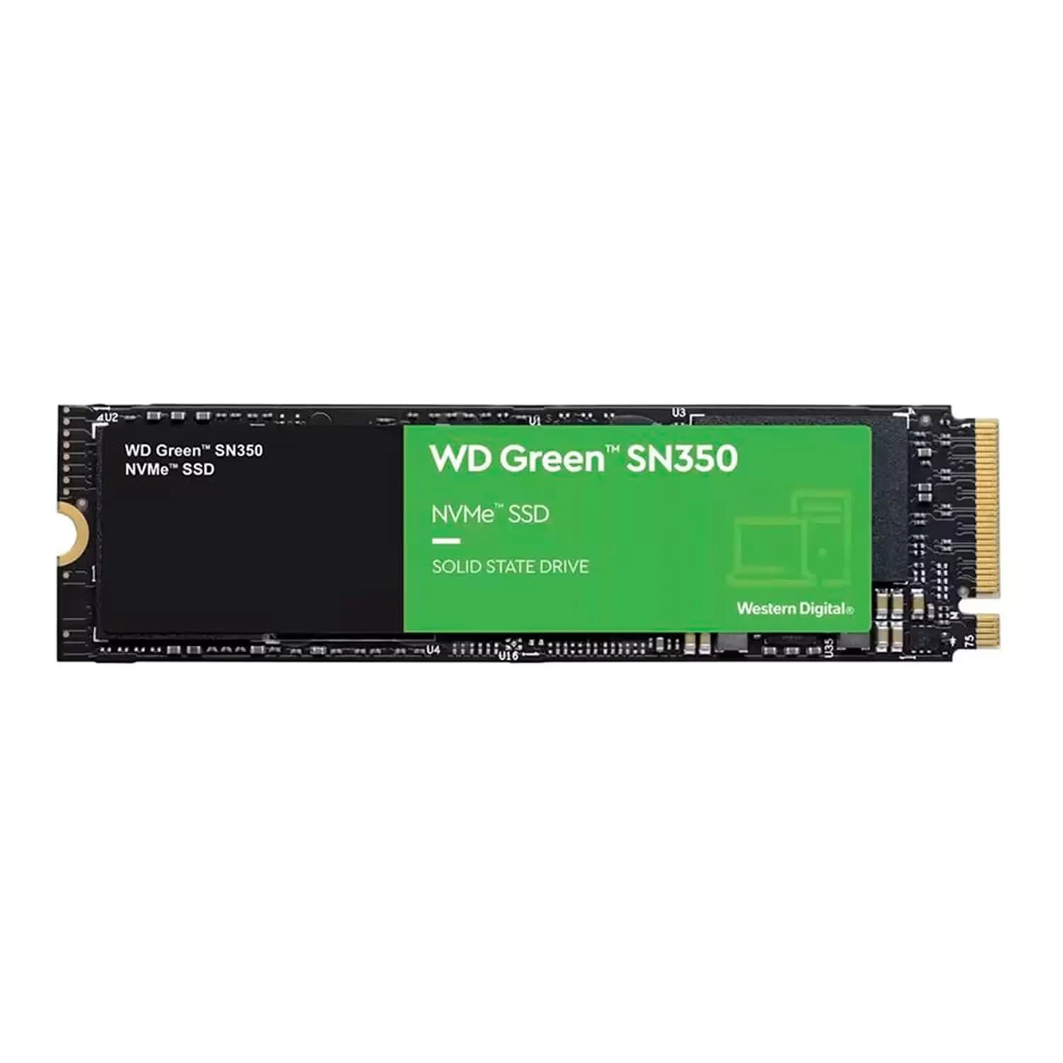 Acessório · Western Digital SSD M.2 Western Digital SN350 Green 1TB NVMe PCIe Gen 3 - WDS100T2G0C